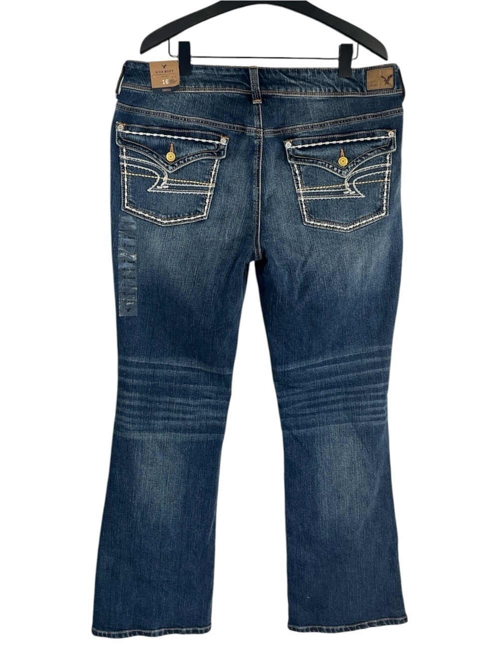 NWT American Eagle Midrise Kick Boot Jean size 16 with Flap Pockets